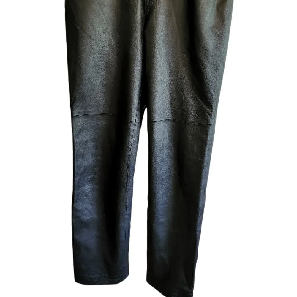 ‎NEWPORT News Women's Vintage Black Leather Pants